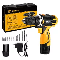 Аккумуляторная дрель-шуруповерт DEKO DKCD12V SET1 в кейсе + оснастка 13 шт, 2_2,0 А·ч 083-1022