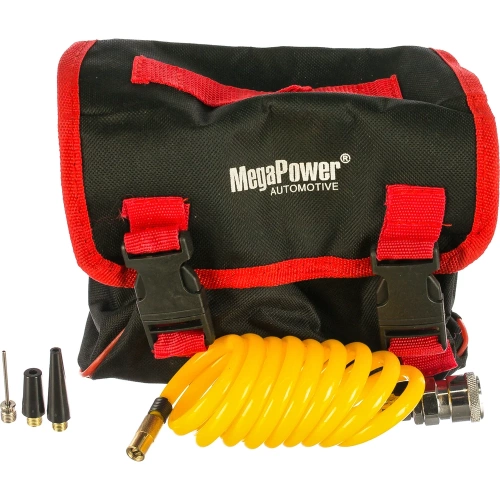 Поршневой компрессор 100PSI удлиненный шланг, в сумке 12V MEGAPOWER M-19010 фото 3