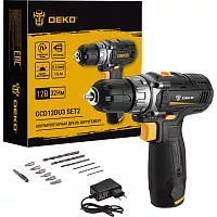 Аккумуляторная дрель-шуруповерт DEKO GCD12DU3 SET2 FU-Li-Ion + оснастка 13 шт, 12 В, 1х1.5 Ач, з/у 063-4146