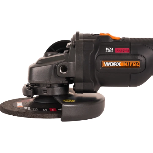 Угловая шлифмашина бесщёточная аккумуляторная WORX 125мм, 20В, 4Ач х1, ЗУ 2А WX814 фото 7