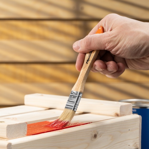 Кисть плоская Slimline 3/4" (20 мм) натуральная щетина, деревянная ручка Sparta фото 10