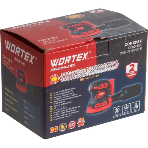 Аккумуляторная эксцентриковая шлифмашина WORTEX COS 1218 E в кор. ALL1 SOLO 1334402 фото 7