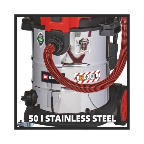 Строительный пылесос Einhell te-vc 2350 sacl,1600 Вт, 230 мбар, 50 л, очистка фильтра, розетка 2342475 фото 6