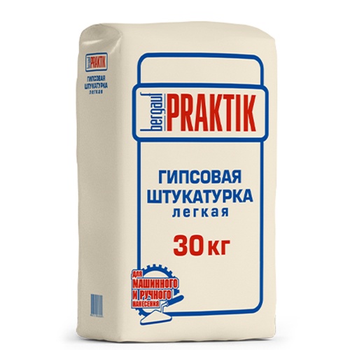 Штукатурка гипсовая Bergauf Praktik Легкая 30 кг