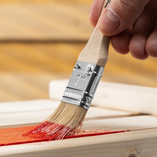 Кисть плоская "Стандарт" 1" (25 мм) натуральная щетина, деревянная ручка MTX фото 10