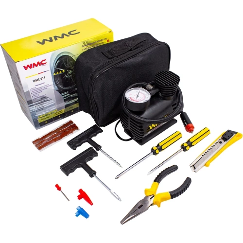Компрессор автомобильный WMC TOOLS с набором инструментов 12V WMC-011(30200)