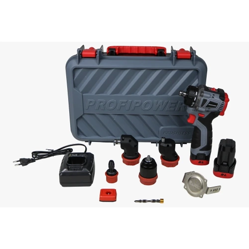 Аккумуляторный бесщеточный шуруповерт Profipower Комби BL-161C (16В, 40Нм, Li-ion 2шт, 2.0Ач, 2 скорости, 0.8-10мм, З/У, в кейсе) E0249