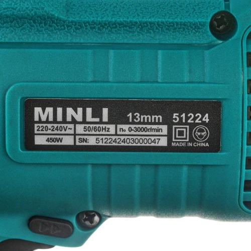 Дрель MINLI 13 мм, 450 Вт 51224 фото 9