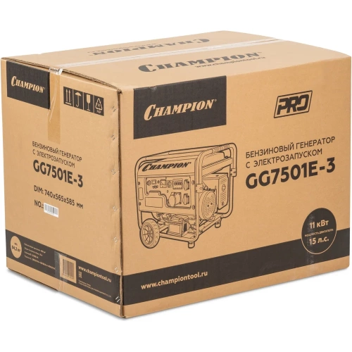 Генератор CHAMPIONG G7501E-3 PRO 400В7,5/8,1кВА 15 лс, 25 л, 230/12В, эл.стартер, счетч.колеса VIGG7501E-3 фото 10