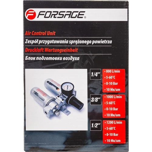 Блок подготовки воздуха 1/2" фильтр-регулятор+лубрикатор Forsage F-AFRL804(47053) фото 7