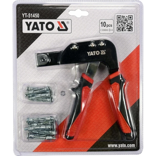Пистолет YATO для установки дюбелей Молли + 10 дюбелей YT-51450 фото 5