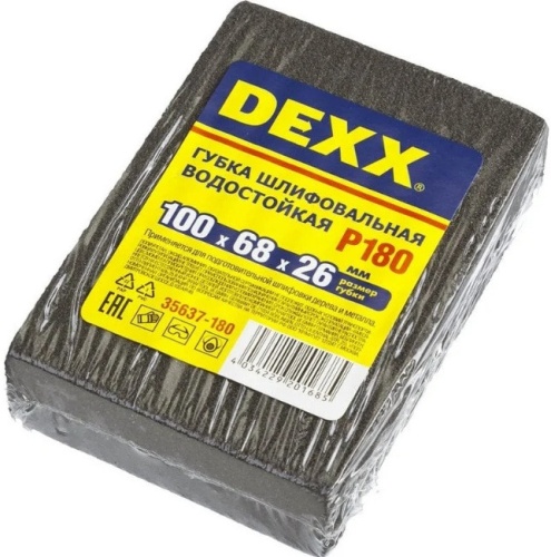 Губка шлифовальная Dexx 35637-180 Р-180 100х68х26 мм фото 3