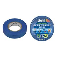 Изолента ПВХ Uniel UIT-135P 15 мм синяя 20 м
