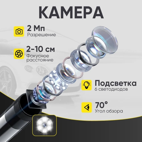 Видеоэндоскоп управляемый USB iCarTool 2Мп, 1920x1080, 1.5м, 5.5мм, 360° IC-V201 фото 5