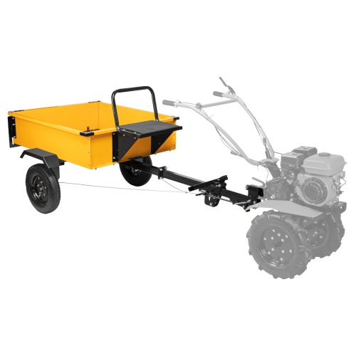 Прицеп для мотоблока TT-500, оцинк., груз. 500 кг, рег. сцепка, колеса 4.00-10, в упаковке Denzel фото 20