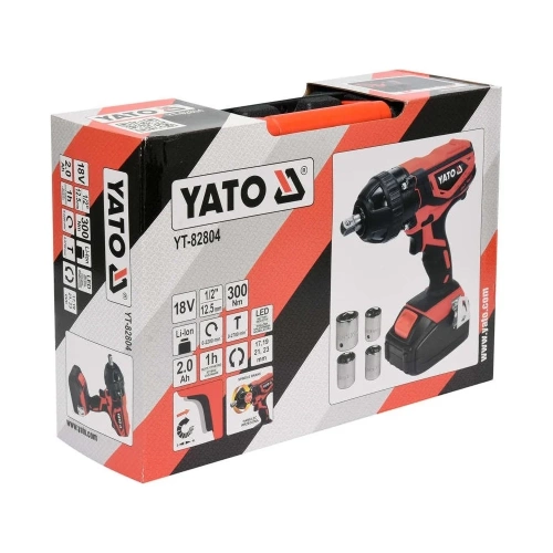 Аккумуляторный ударный гайковерт YATO 18 В, 1/2", 300 Нм YT-82804 фото 8