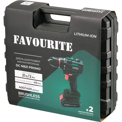 Дрель-шуруповёрт аккумуляторный FAVOURITE DC NB21 PROMO Li-ion, 21В, бесщёточн. 121157221 фото 8