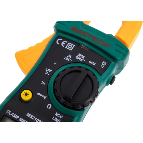Клещи токоизмерительные цифровые Mastech MS2109B (ACV/DCV),переменный ток2/20/200/600A,(сопротивление,тест диодов,фонарик) 00-00013508 фото 8