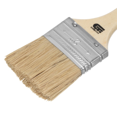 Кисть плоская 50 мм, натуральная щетина, деревянная ручка Сибртех фото 3
