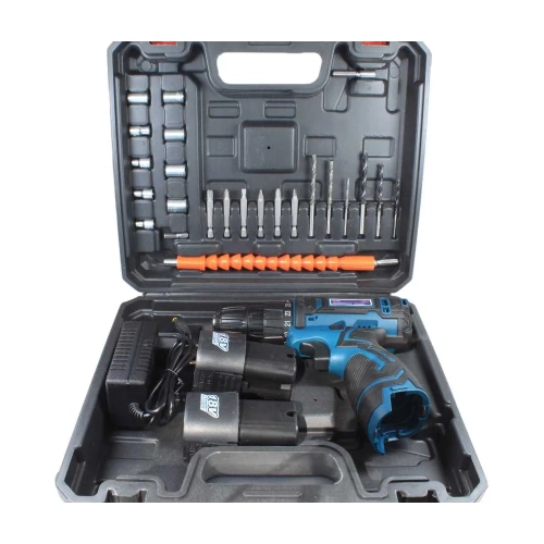 Аккумуляторная дрель-шуруповерт AktiTool cd16g set 16 В, 2 li-ion аккум. 1500 mah, кейс, гибкий удл. 101206 фото 3