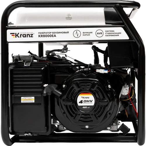Бензиновый генератор KRANZ KR8000EA 8кВт 25л коннектор автоматики электростартер KR-16-1139 фото 7