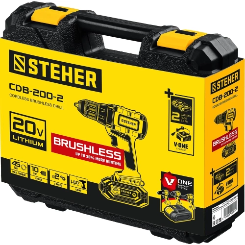 Бесщеточная дрель-шуруповерт STEHER CDB-200-2 фото 10