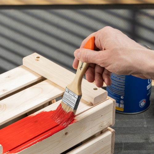 Кисть плоская Slimline 1.5" (38 мм) натуральная щетина, деревянная ручка Sparta фото 10