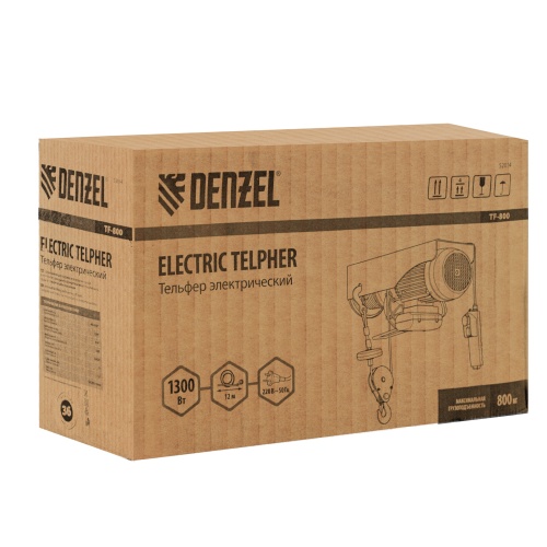 Тельфер электрический TF-800, 0.8 т, 1300 Вт, высота 12 м, 8 м/мин Denzel фото 14