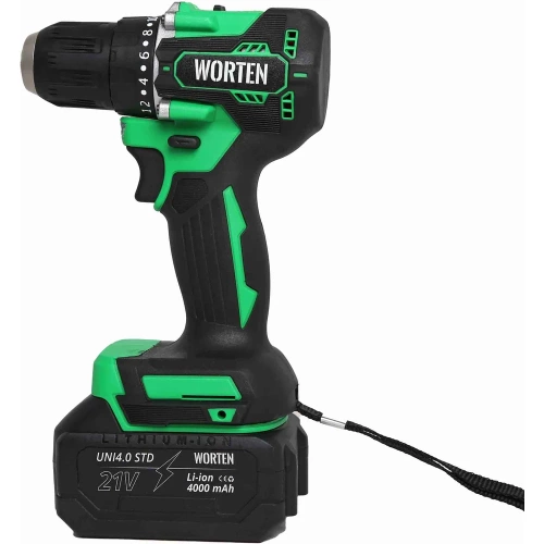 Дрель-шуруповерт бесщеточная WORTEN 2x4.0Ач, 21В IM КА-90000575 фото 3
