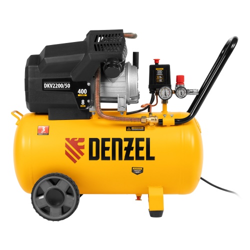 Компрессор воздушный DKV2200/50, Х-PRO 2.2 кВт, 400 л/мин, 50 л Denzel фото 6