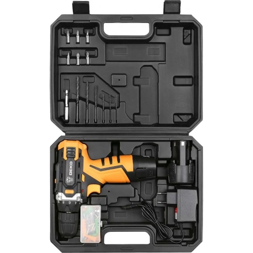 Аккумуляторная дрель DEKO 12В + набор 63 инструмента в кейсе DKCD12FU-Li 2.0Ahx2 63 tools + 063-4094 фото 4