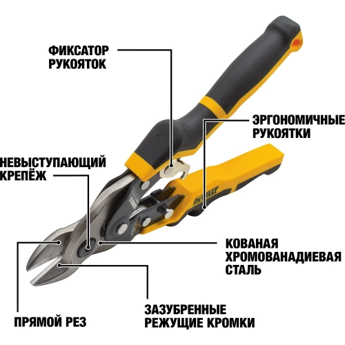 Ножницы по металлу DEWALT BULLNOSE с короткими губками DWHT14694-0 фото 3
