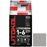 Затирка цементная для швов Litokol Litochrom 1-6 Evo LE.125 дымчатая серая 2 кг