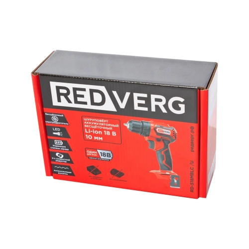 Аккумуляторный бесщеточный шуруповерт REDVERG RD-S18MBLС/U без акк., без з/у 6680700 фото 10