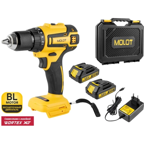 Аккумуляторная дрель-шуруповерт MOLOT MBD 1820 Li в чемодане 1335569