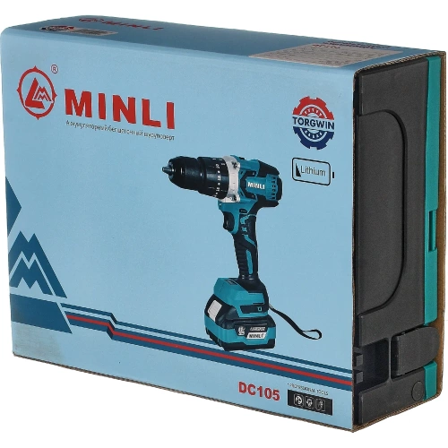 Аккумуляторная бесщеточная ударная дрель-шуруповерт MINLI 13 mm 80N.m Li-ion 18Vx2 DC105-4.0A фото 5