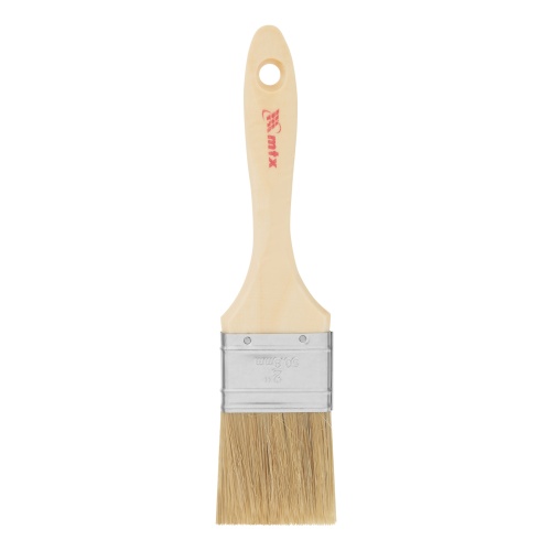 Кисть плоская "Евро" 2", натуральная щетина, деревянная ручка MTX фото 2
