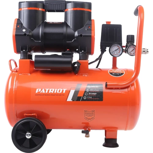 Компрессор поршневой безмасляный Patriot KDS 280 F24 (280 л/мин, 1.45 кВт, 8 бар, 24 л, 2800 об/мин, быстросъем + елочка) 526302424 фото 3