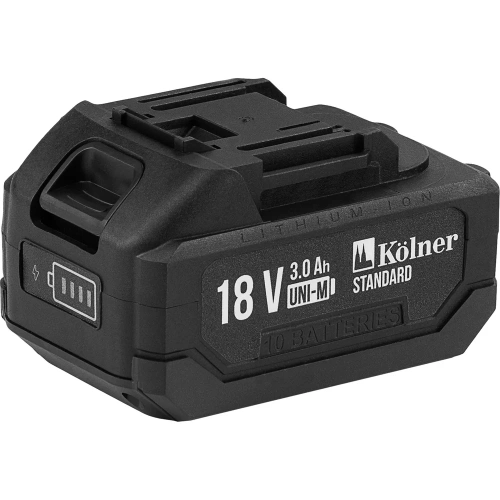 Аккумулятор Kolner 18В UNI-M Standard, 3.0Ач, KB 18-3ST-01, Li-lon, индикатор заряда, прорезиненный корпус, защита от перегрева, КЗ, перезаряда 8080118006 фото 3