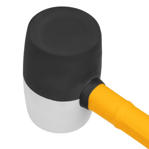 Киянка резиновая, 450 г, черно-белая, фибергласовая рукоятка c TPR покрытием Denzel фото 3