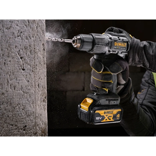 Ударная дрель-шуруповерт Dewalt DCD100M2T, 18 В, 1650 об/мин, 28050 уд/мин, с 2 АКБ 4 Ач и ЗУ, в кейсе TSTAK DCD100M2T-QW фото 9