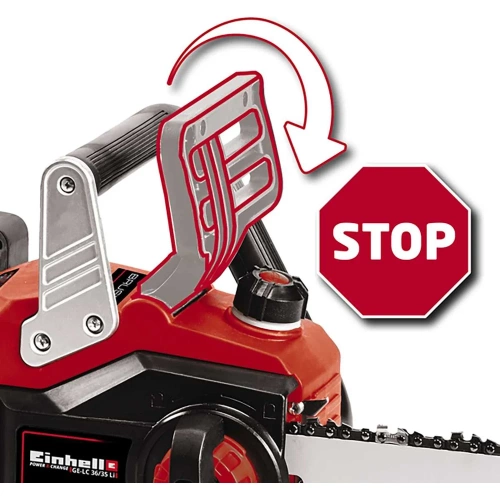 Пила цепная аккумуляторная Einhell PXC GP(GE)-LC 36/35 Li + 2 акк.4,0 + ЗУ двойное Twincharger 3А 4501780SET фото 6