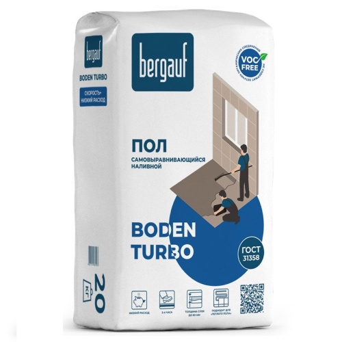 Пол наливной Bergauf Boden Turbo быстротвердеющий 20 кг