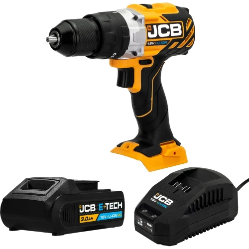 Дрель-шуруповерт JCB аккумуляторная (-18CD-B-E) 18V, max 45Nm в комплекте с зарядным устройством (-18VFC-E) 2.4A и батареей аккум(-20LI-E) 2.0AH JCB-18CD-2XB-E(57236) фото 9