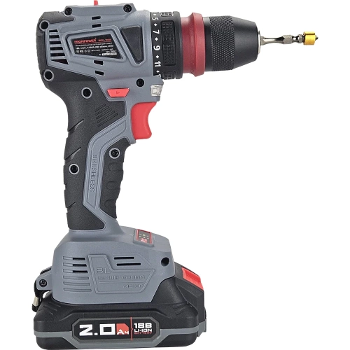 Аккумуляторный бесщеточный шуруповерт Profipower MKBL-18BM Li-ion-2шт, 18В, 2.0Ач, съемный патрон, З/У, 0.8-10 мм, кейс T0057 фото 3