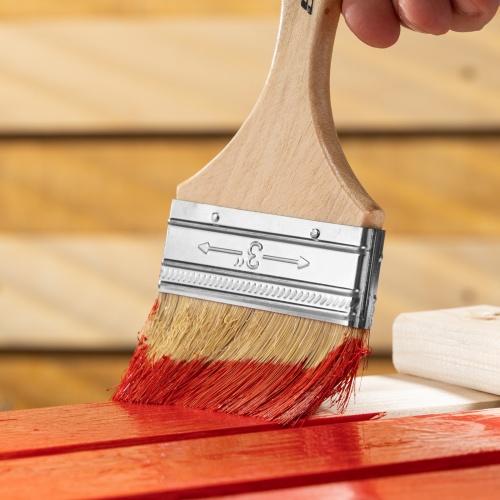 Кисть плоская Slimline 3" (75 мм) натуральная щетина, деревянная ручка Sparta фото 9