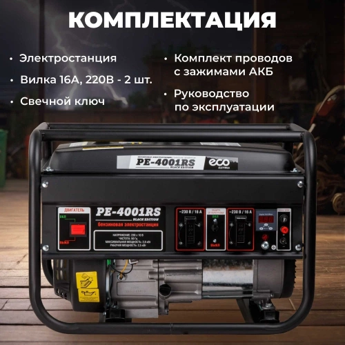Бензиновый генератор ECO PE-4001RS Black Edition EC1565-1 фото 8