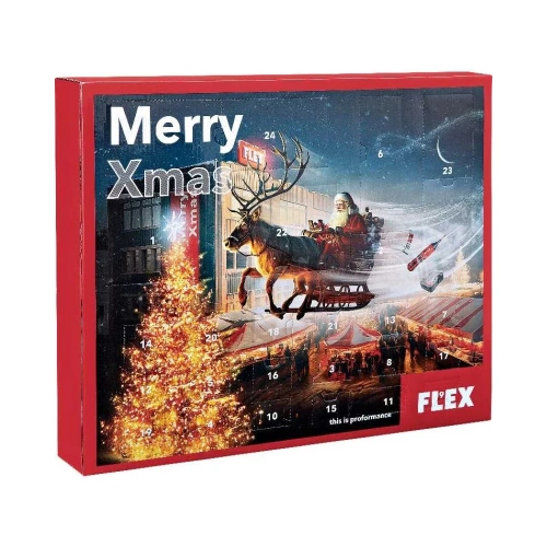 Аккумуляторная отвертка в наборе с битами и лазерным дальномером FLEX Xmas 533102