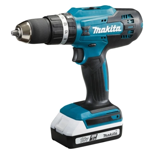 Аккумуляторная ударная дрель-шуруповерт Makita 18 В, 1400 об/мин, 21000 уд/мин, с 2 АКБ 2 Ач и ЗУ, в кейсе, HP488D006 фото 3