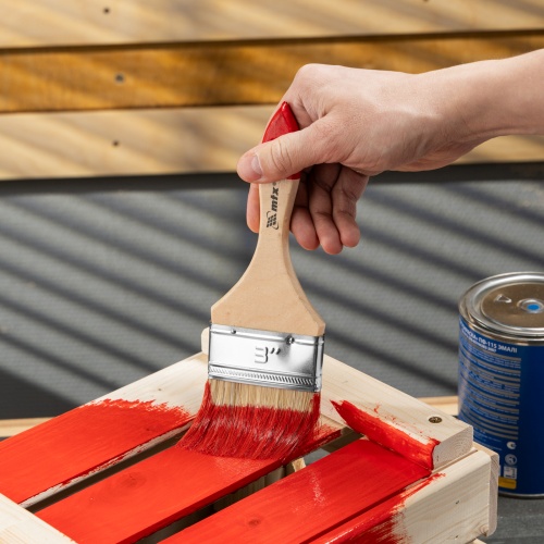 Кисть плоская "Стандарт" 3" (75 мм) натуральная щетина, деревянная ручка MTX фото 9